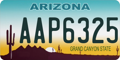 AZ license plate AAP6325