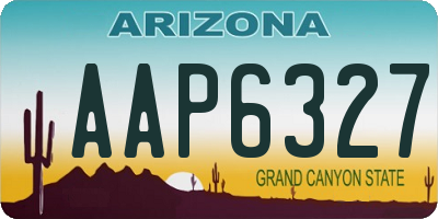AZ license plate AAP6327