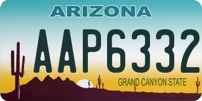 AZ license plate AAP6332