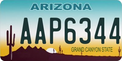 AZ license plate AAP6344