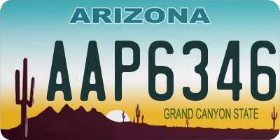 AZ license plate AAP6346