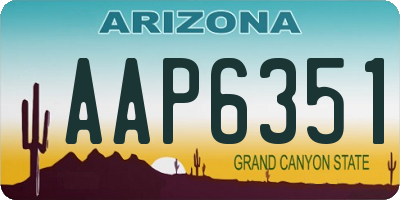 AZ license plate AAP6351