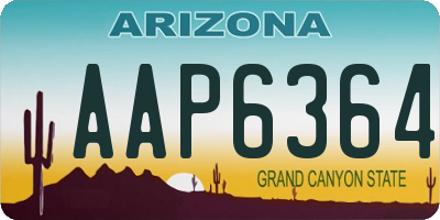 AZ license plate AAP6364