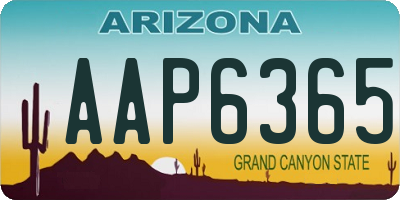 AZ license plate AAP6365