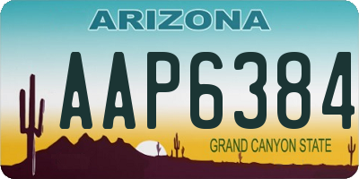 AZ license plate AAP6384