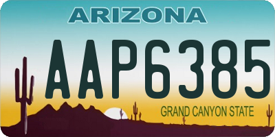 AZ license plate AAP6385