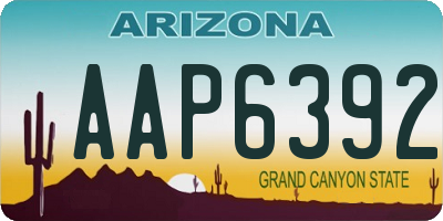 AZ license plate AAP6392