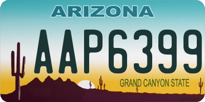 AZ license plate AAP6399