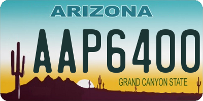 AZ license plate AAP6400