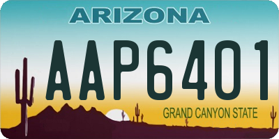 AZ license plate AAP6401