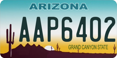 AZ license plate AAP6402
