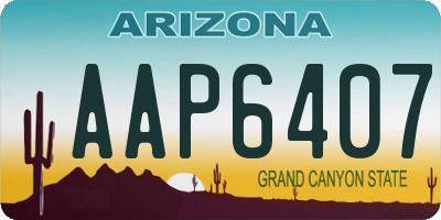 AZ license plate AAP6407