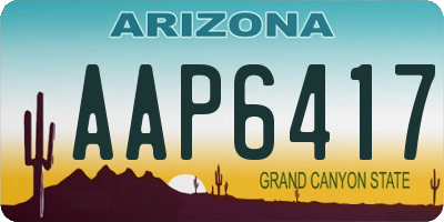 AZ license plate AAP6417