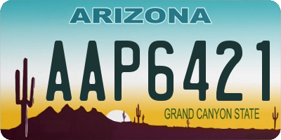 AZ license plate AAP6421