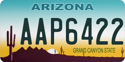 AZ license plate AAP6422