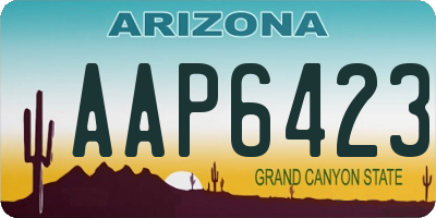 AZ license plate AAP6423