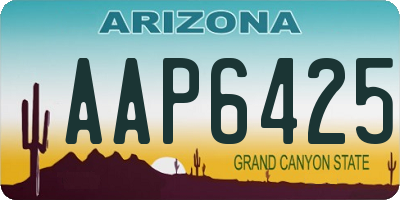 AZ license plate AAP6425