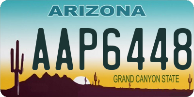 AZ license plate AAP6448