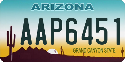 AZ license plate AAP6451