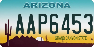 AZ license plate AAP6453