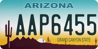 AZ license plate AAP6455