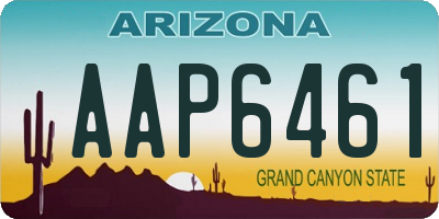 AZ license plate AAP6461