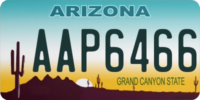 AZ license plate AAP6466