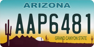 AZ license plate AAP6481