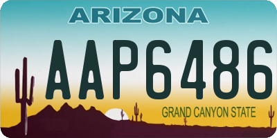 AZ license plate AAP6486