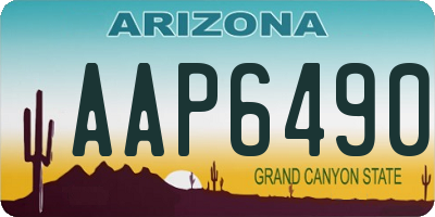 AZ license plate AAP6490