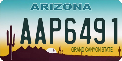 AZ license plate AAP6491