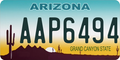 AZ license plate AAP6494