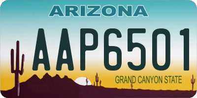 AZ license plate AAP6501