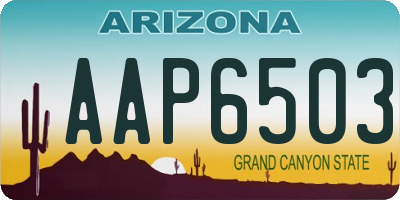 AZ license plate AAP6503