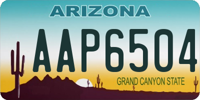 AZ license plate AAP6504
