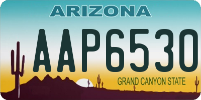 AZ license plate AAP6530