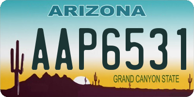 AZ license plate AAP6531