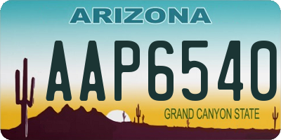 AZ license plate AAP6540