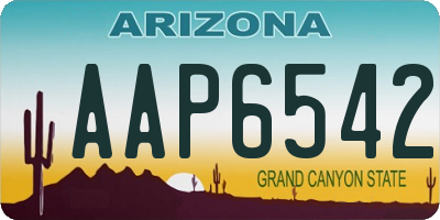 AZ license plate AAP6542
