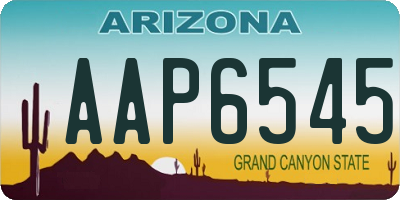 AZ license plate AAP6545