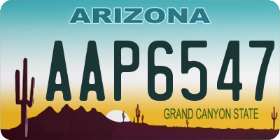 AZ license plate AAP6547