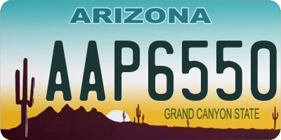 AZ license plate AAP6550