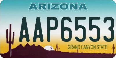 AZ license plate AAP6553