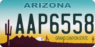 AZ license plate AAP6558