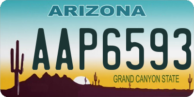 AZ license plate AAP6593