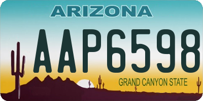 AZ license plate AAP6598