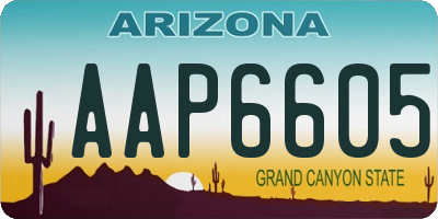 AZ license plate AAP6605