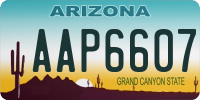 AZ license plate AAP6607