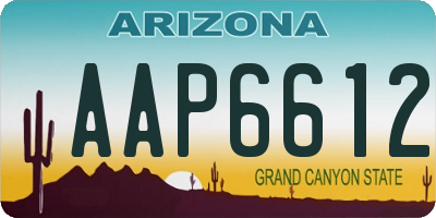 AZ license plate AAP6612