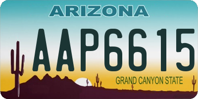 AZ license plate AAP6615